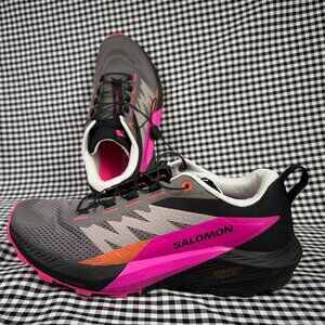 Salomon Sense Ride 5 Trail Running Hiking Shoes Pink Grey Black Women's Size 9